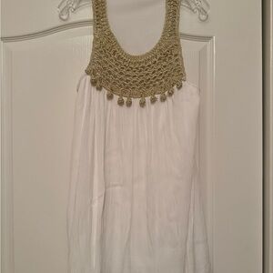 Lilly Pulitzer White and Gold Crochet dress